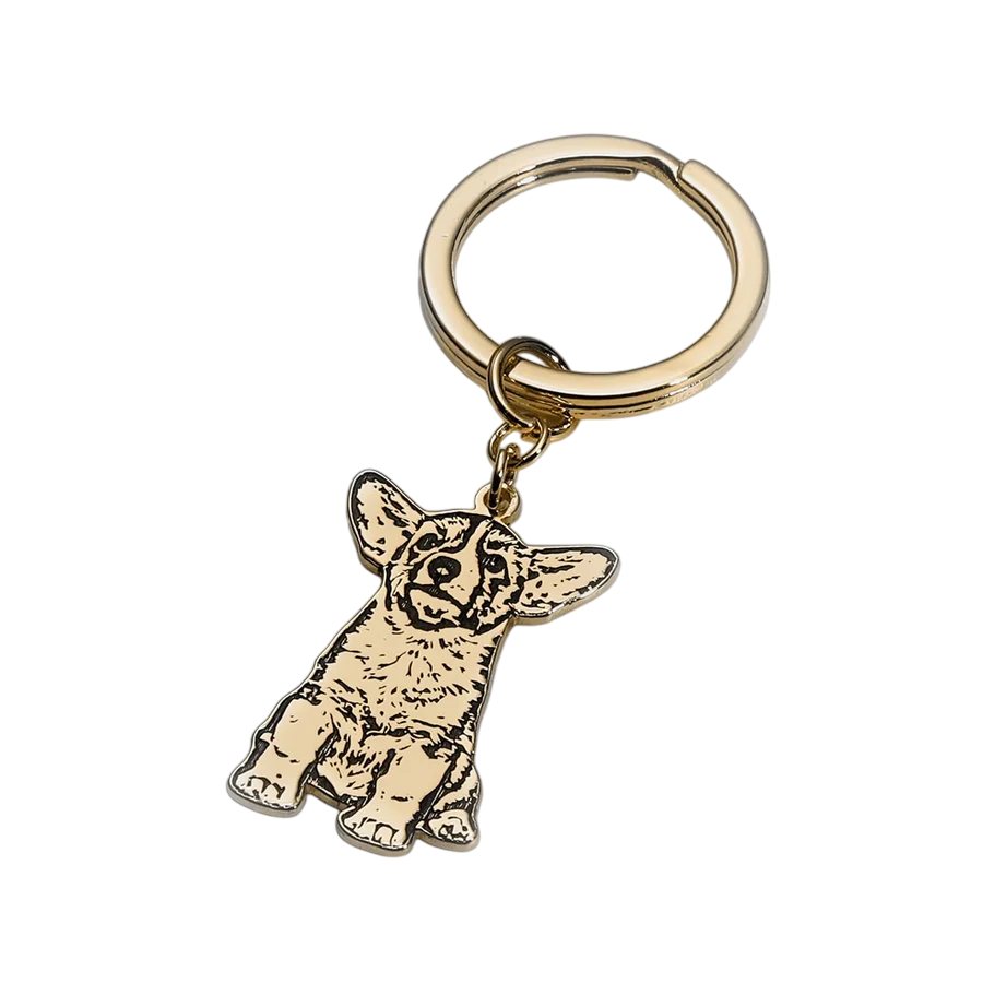 Llavero con forma de mascota recortada