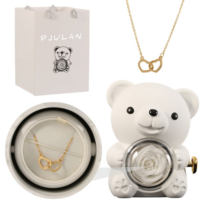 Oso Rosa Eterno con Collar Grabado