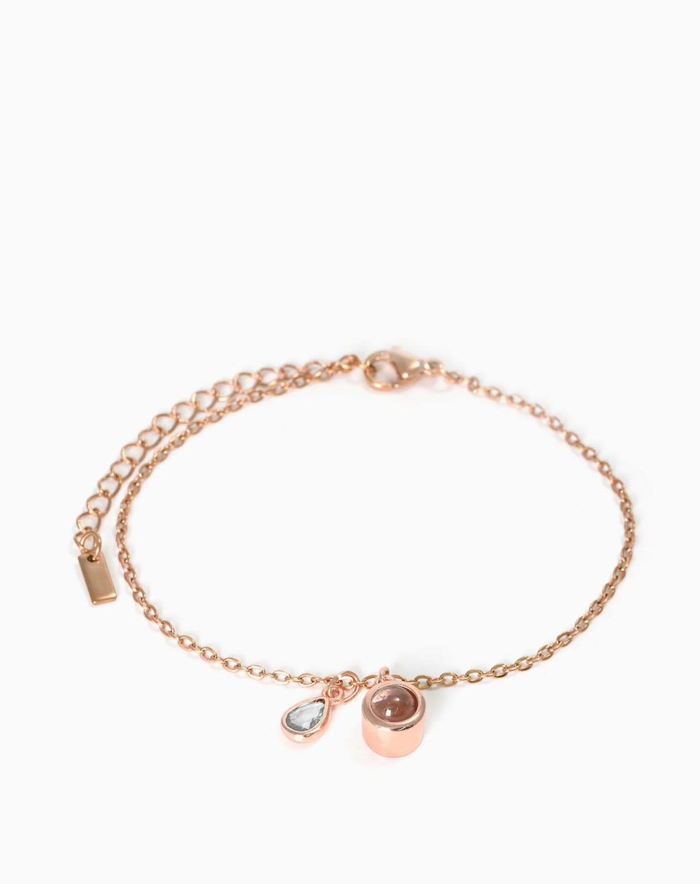 Pulsera deslizante personalizada con piedra de nacimiento