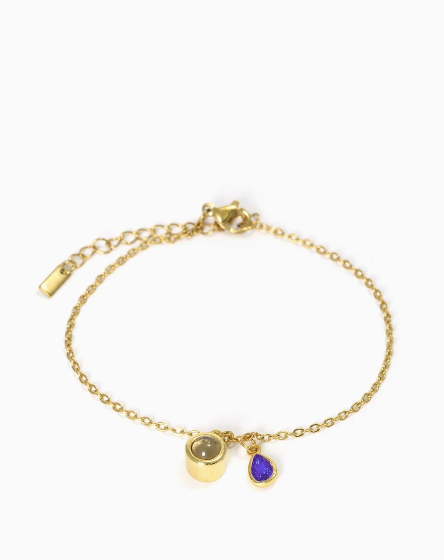 Pulsera deslizante personalizada con piedra de nacimiento