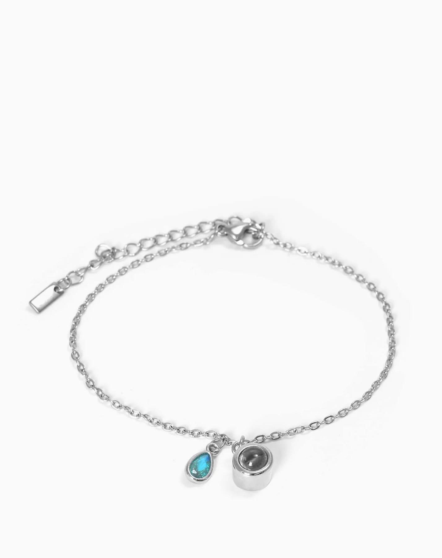 Pulsera deslizante personalizada con piedra de nacimiento