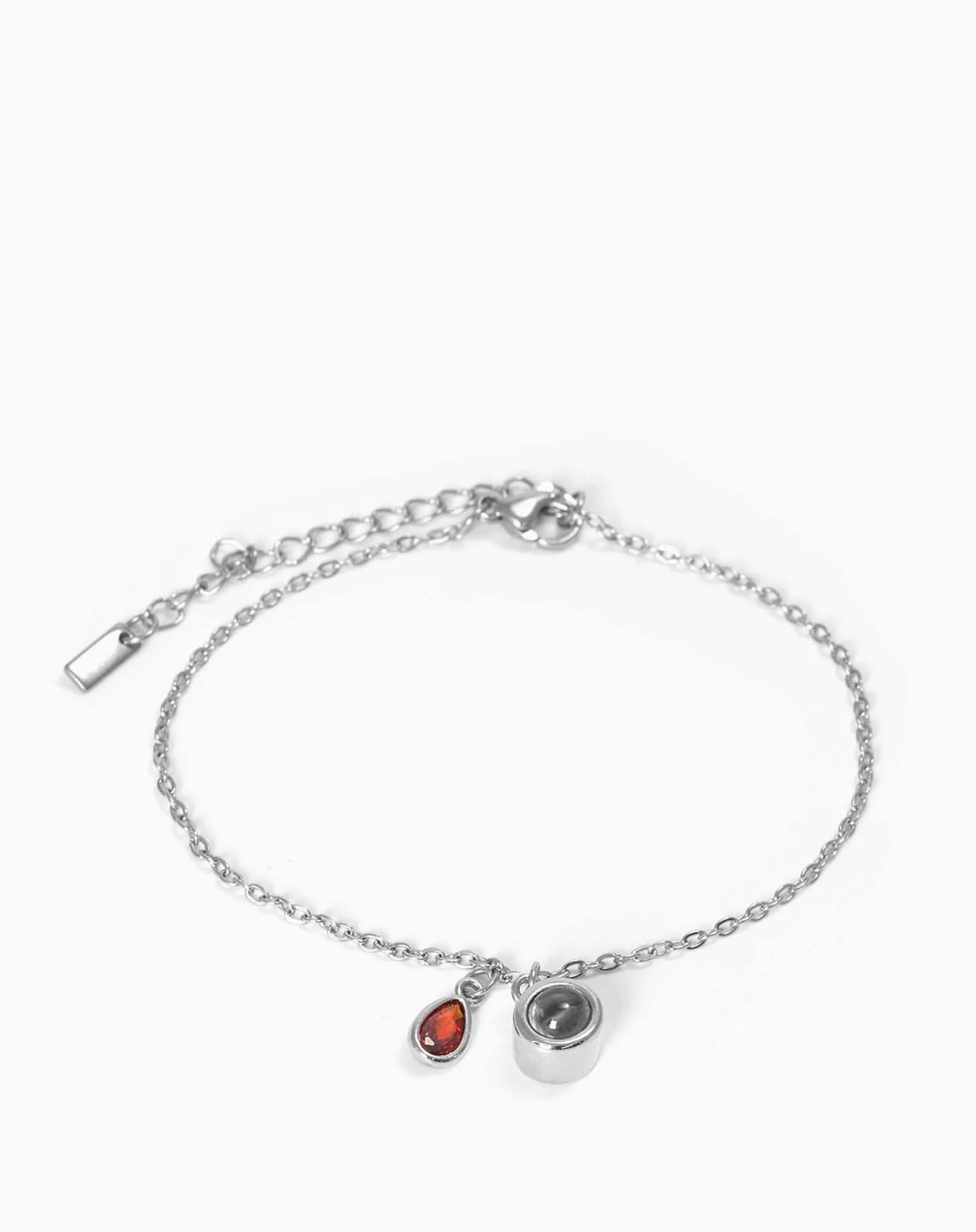 Pulsera deslizante personalizada con piedra de nacimiento