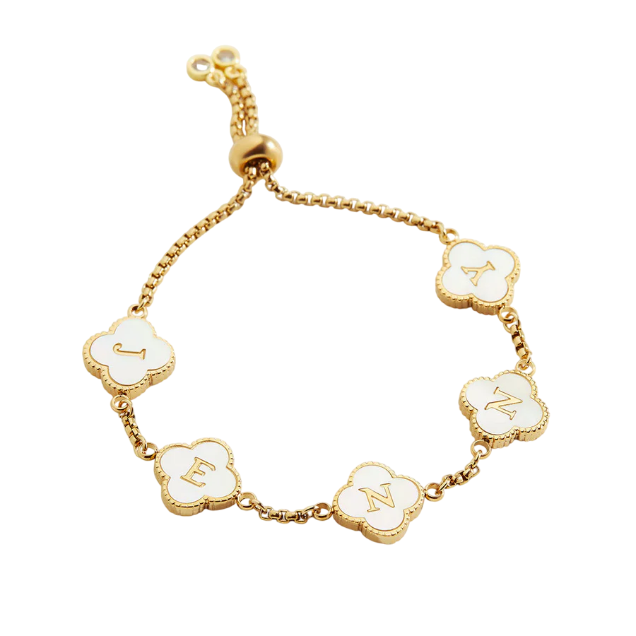 Pulsera personalizada con nombre Clover