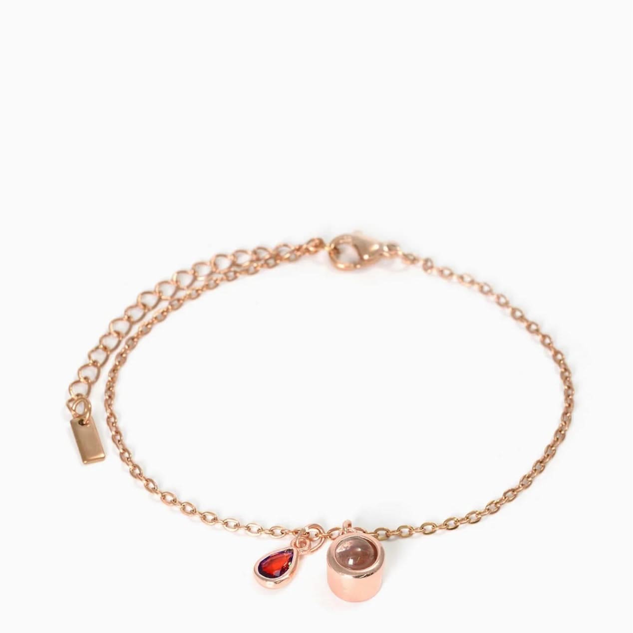 Pulsera deslizante personalizada con piedra de nacimiento