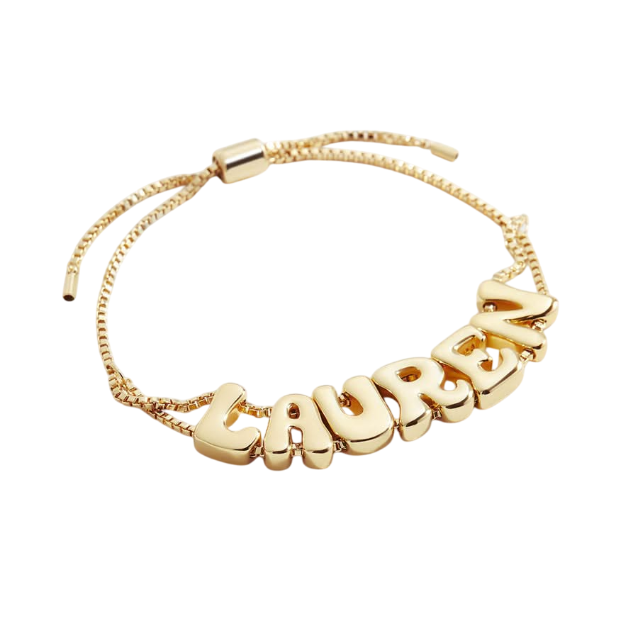 Pulsera con nombre de cadena ajustable Groovy