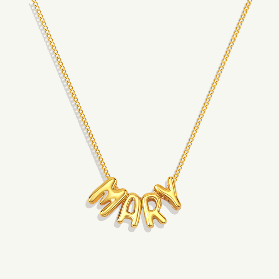 Collar con nombre de burbuja