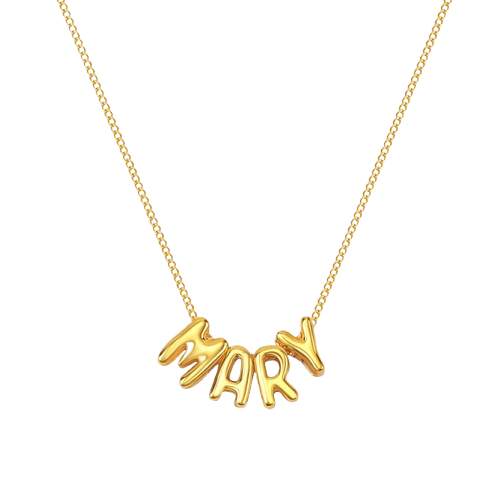 Collar con nombre de burbuja