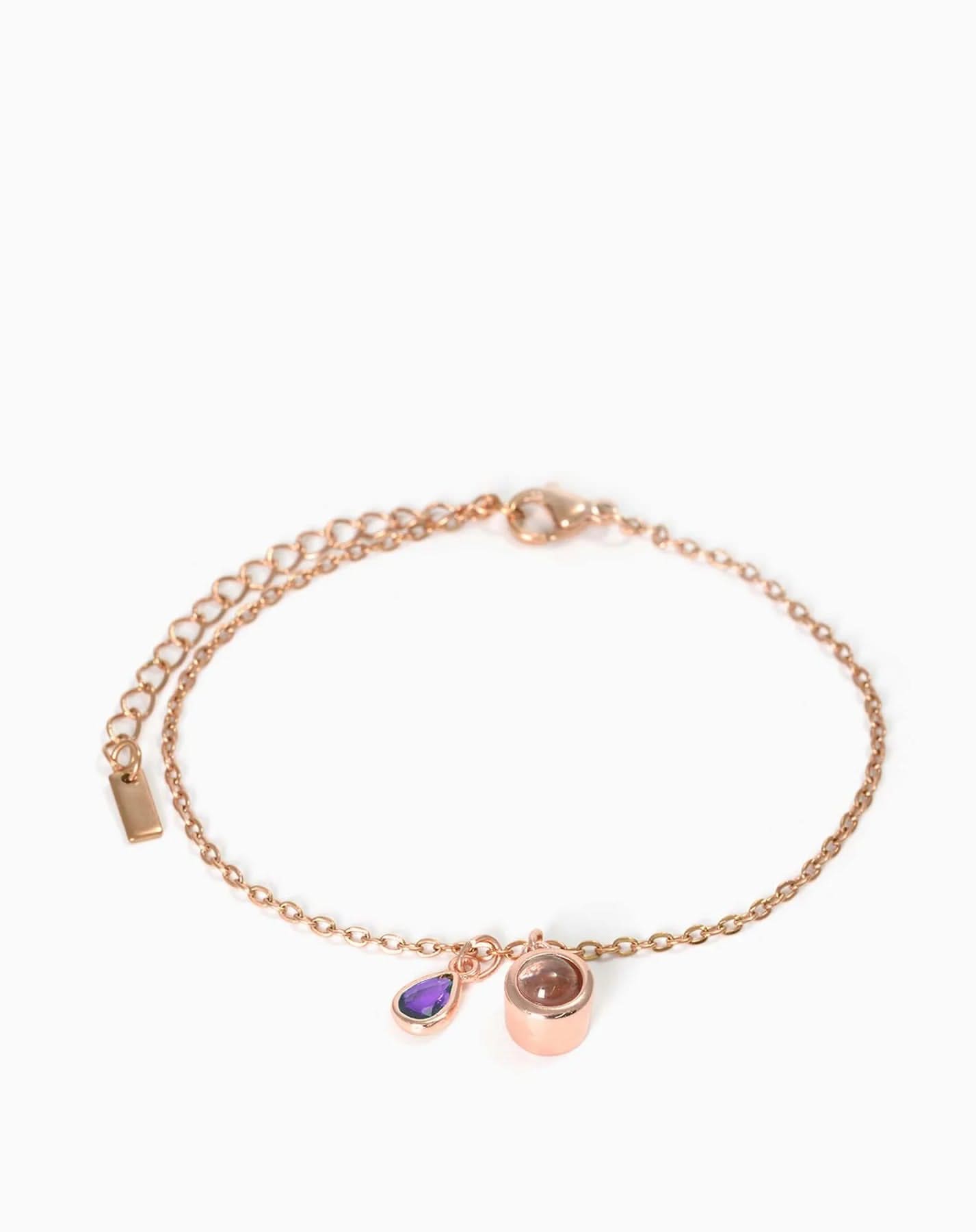 Pulsera deslizante personalizada con piedra de nacimiento