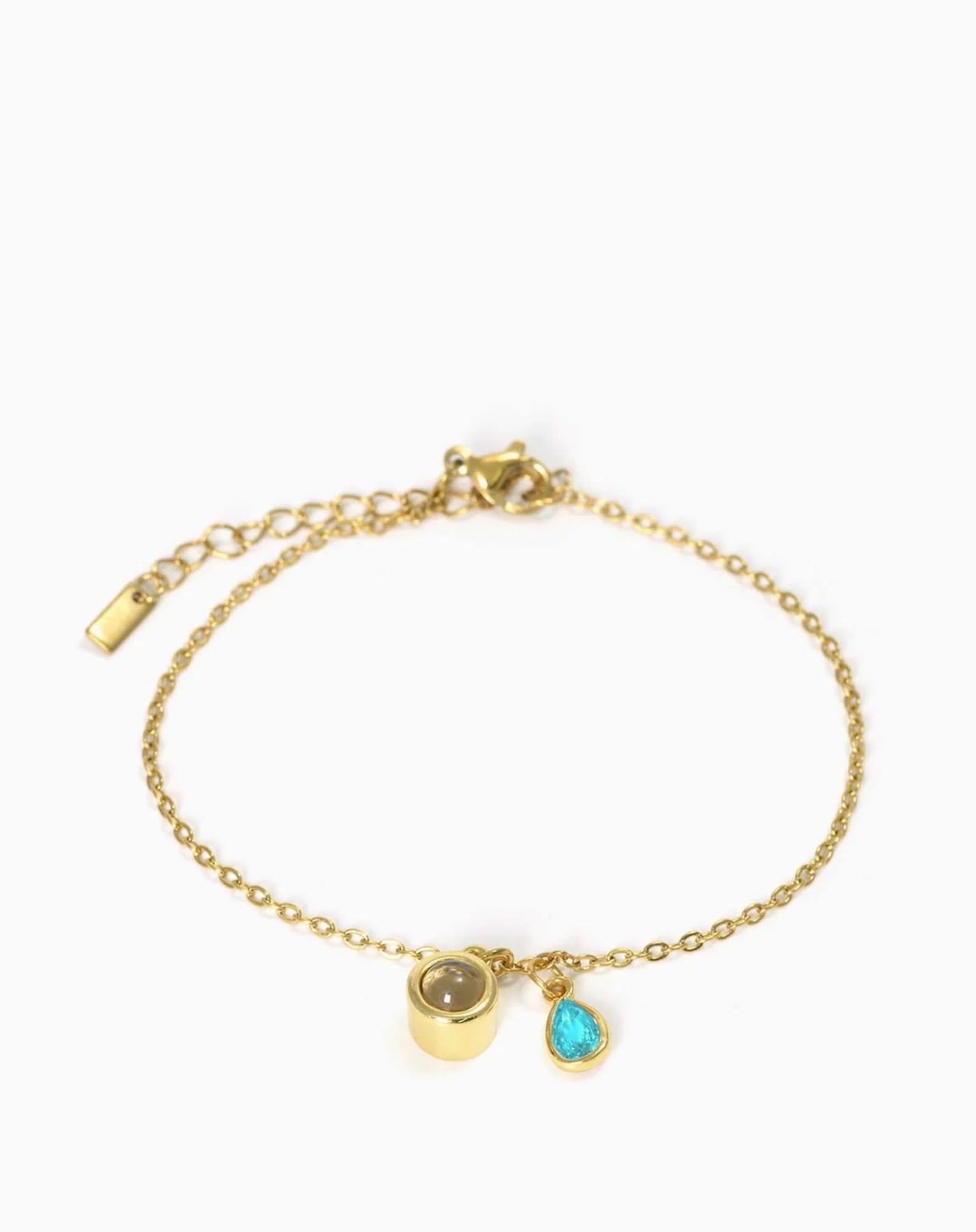 Pulsera deslizante personalizada con piedra de nacimiento