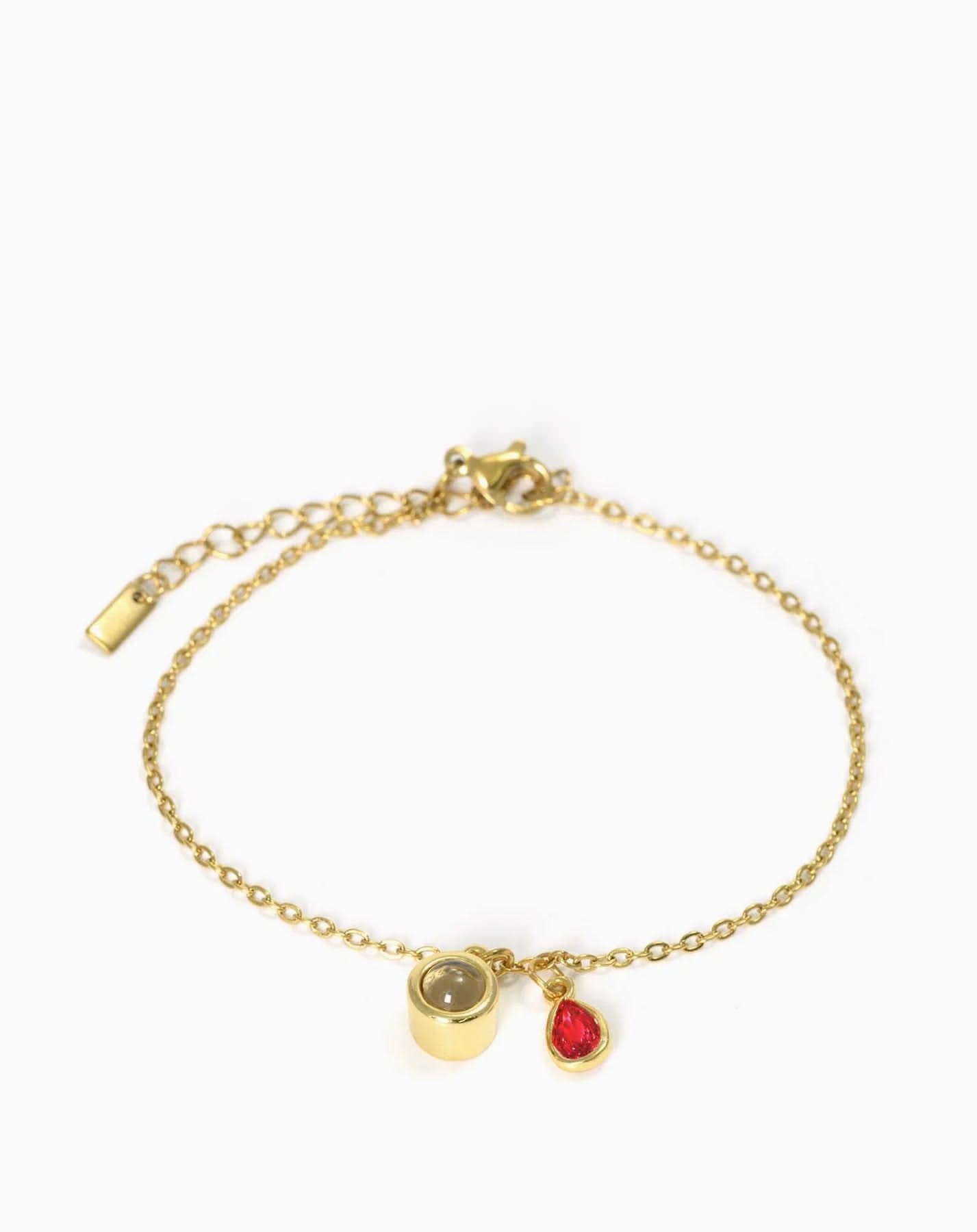 Pulsera deslizante personalizada con piedra de nacimiento