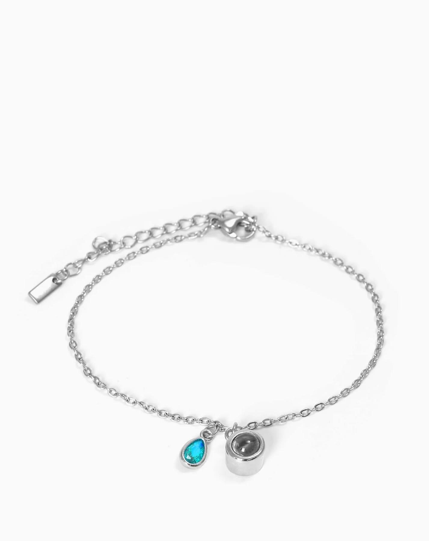 Pulsera deslizante personalizada con piedra de nacimiento
