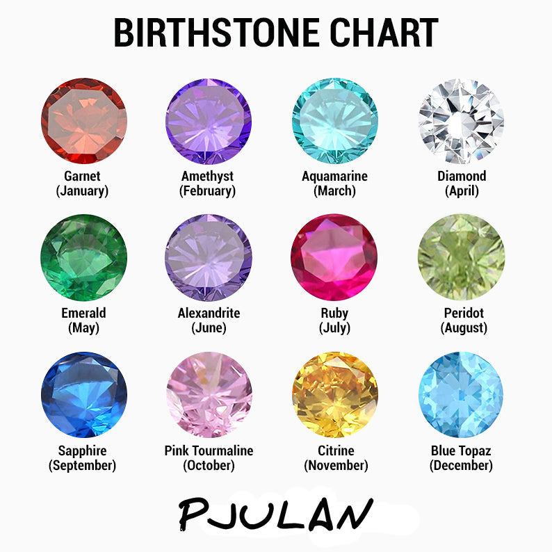 Collar con nombre de piedra de nacimiento hecho a mano