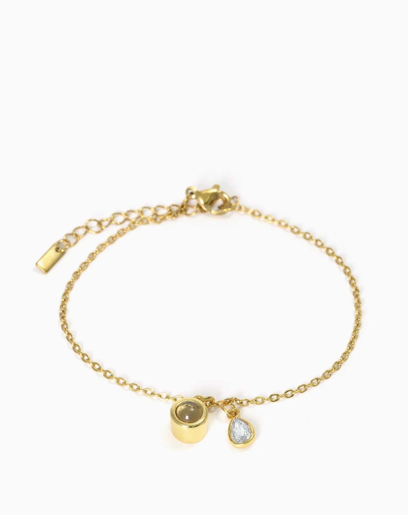 Pulsera deslizante personalizada con piedra de nacimiento