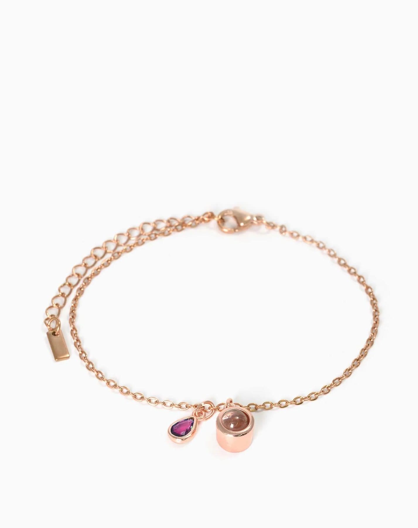 Pulsera deslizante personalizada con piedra de nacimiento