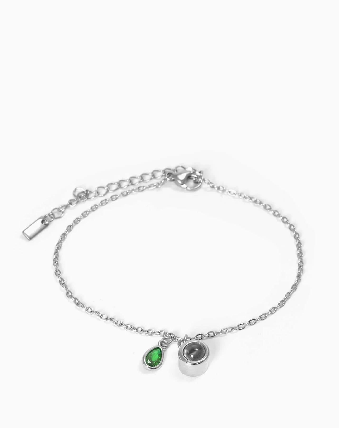 Pulsera deslizante personalizada con piedra de nacimiento