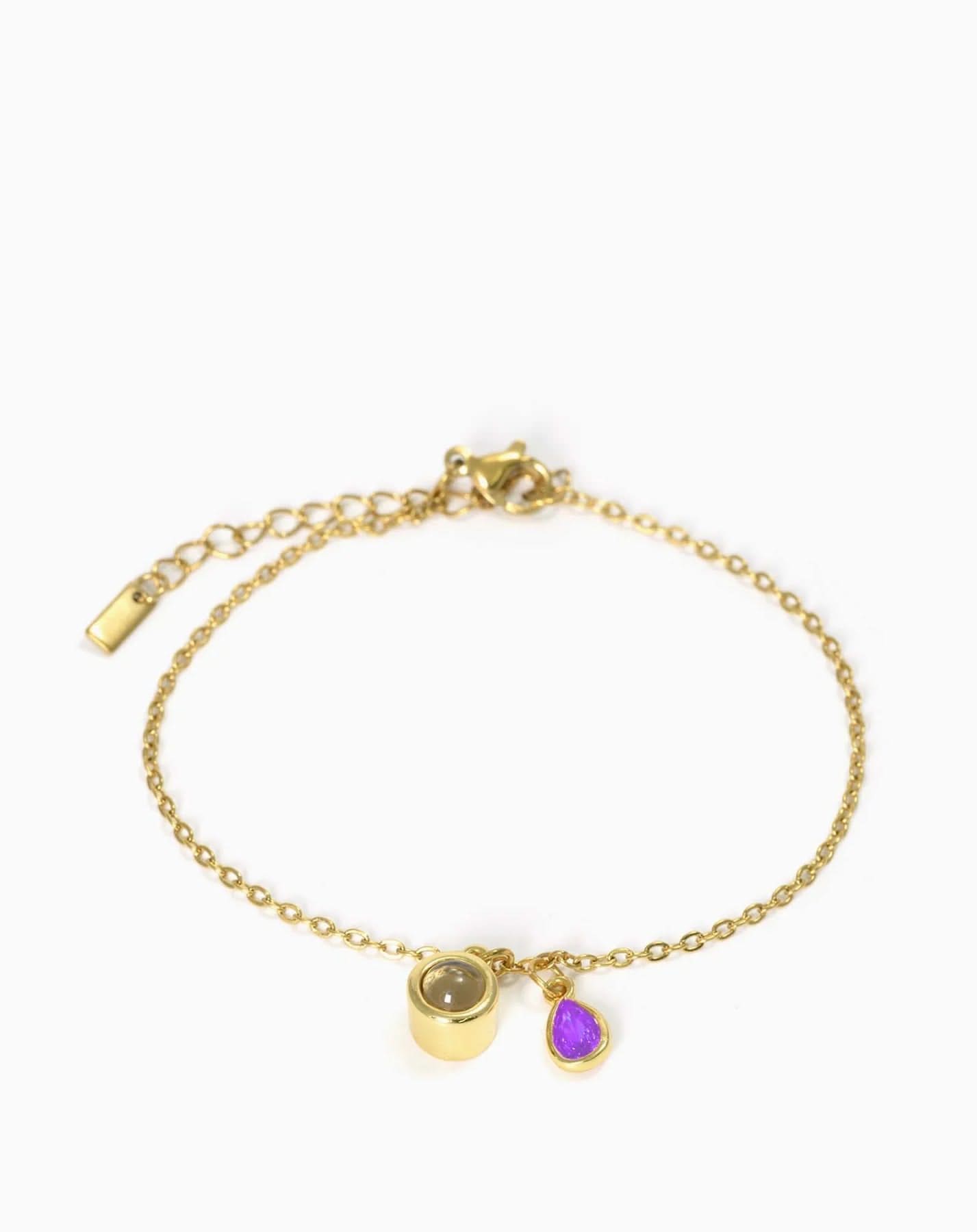 Pulsera deslizante personalizada con piedra de nacimiento