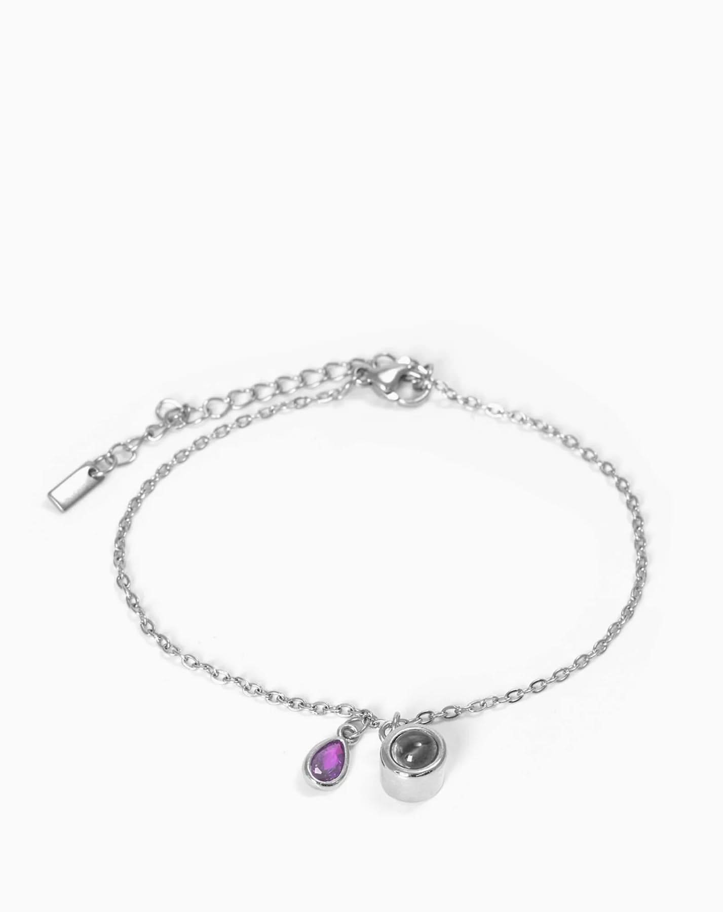 Pulsera deslizante personalizada con piedra de nacimiento