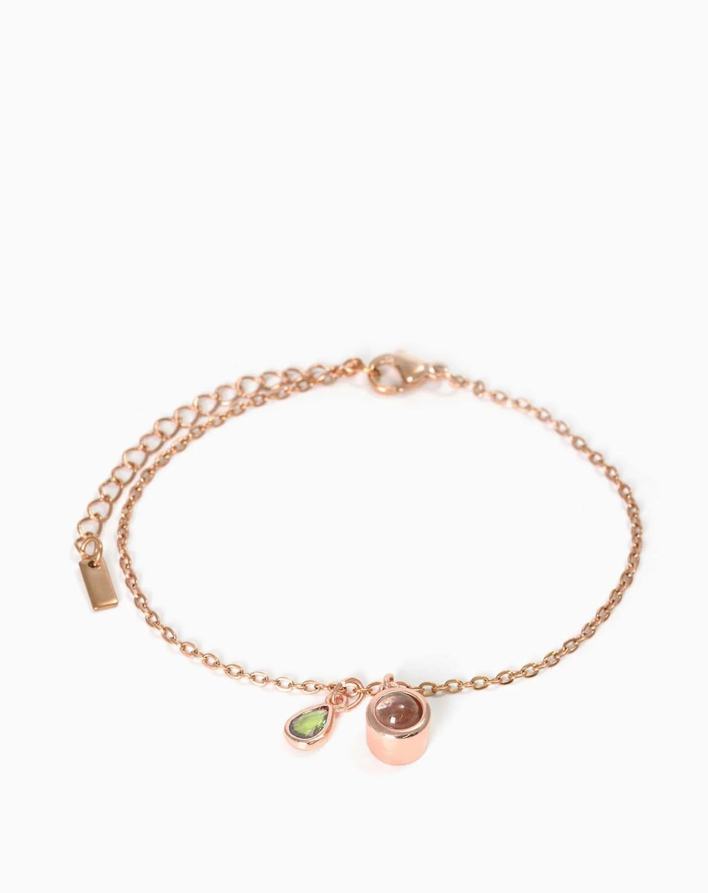 Pulsera deslizante personalizada con piedra de nacimiento