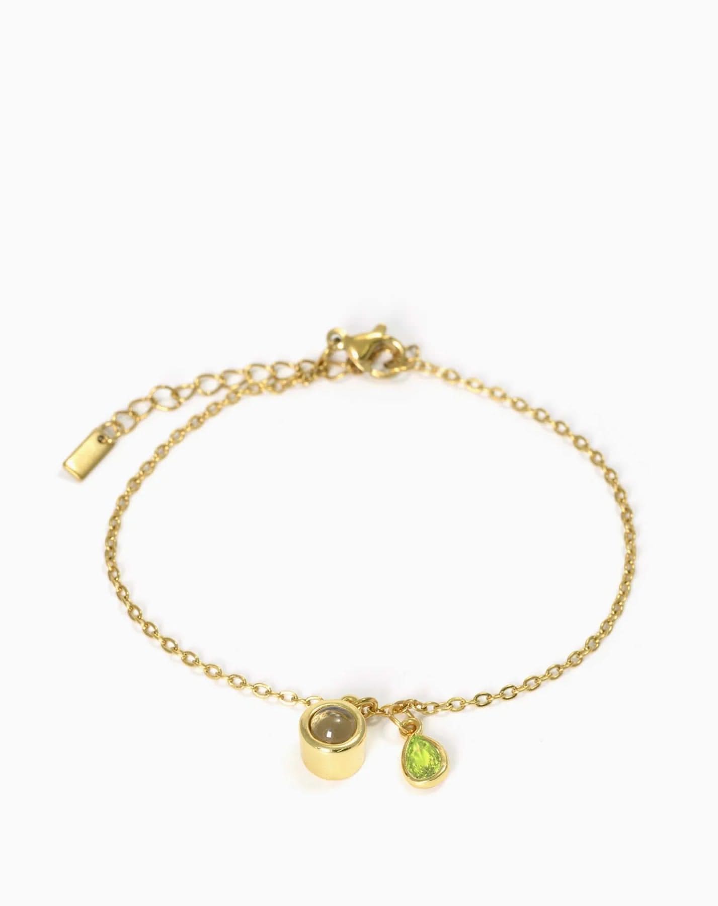 Pulsera deslizante personalizada con piedra de nacimiento