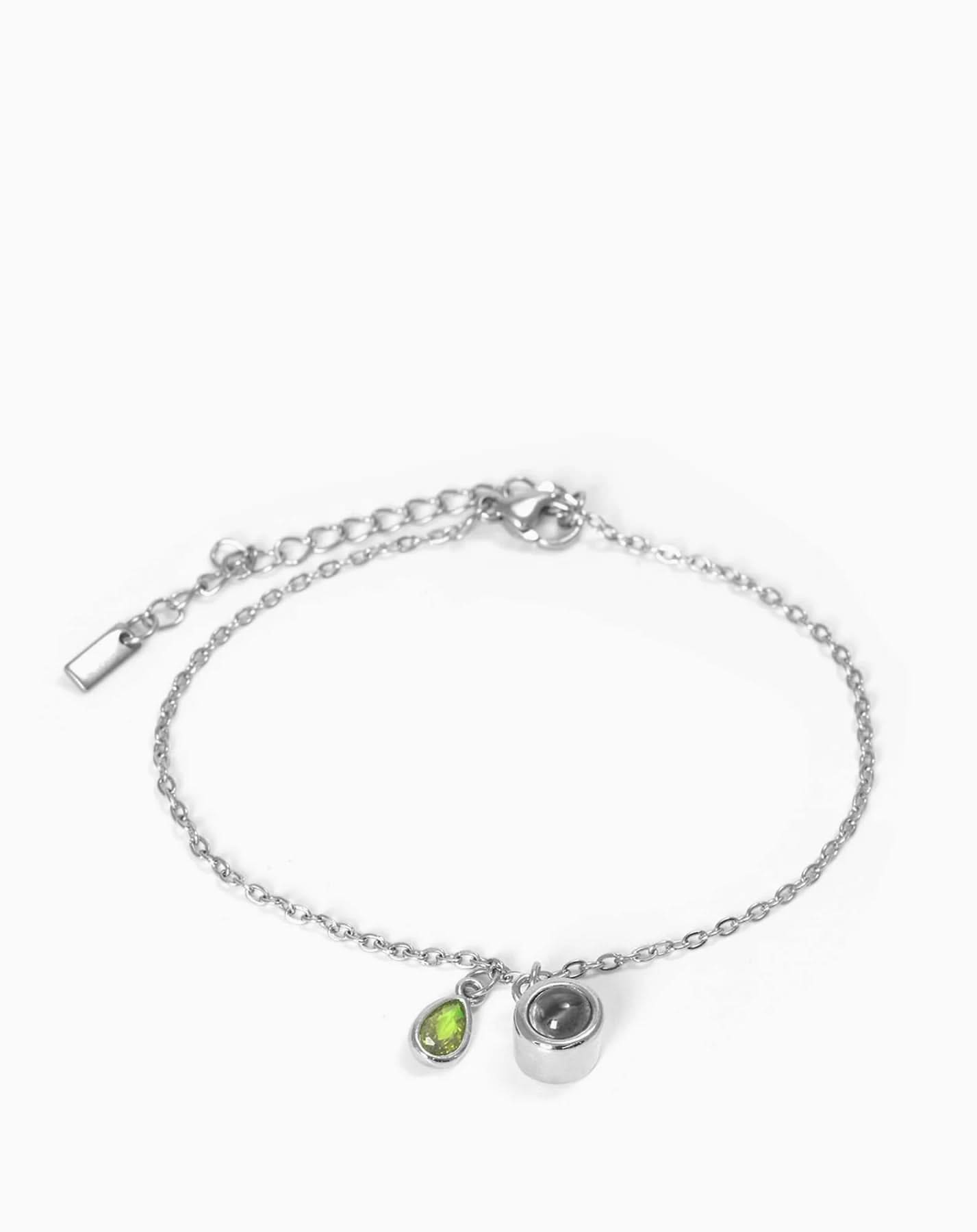 Pulsera deslizante personalizada con piedra de nacimiento