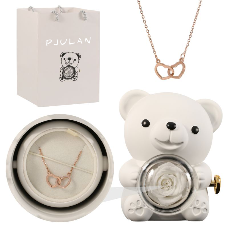 Oso Rosa Eterno con Collar Grabado