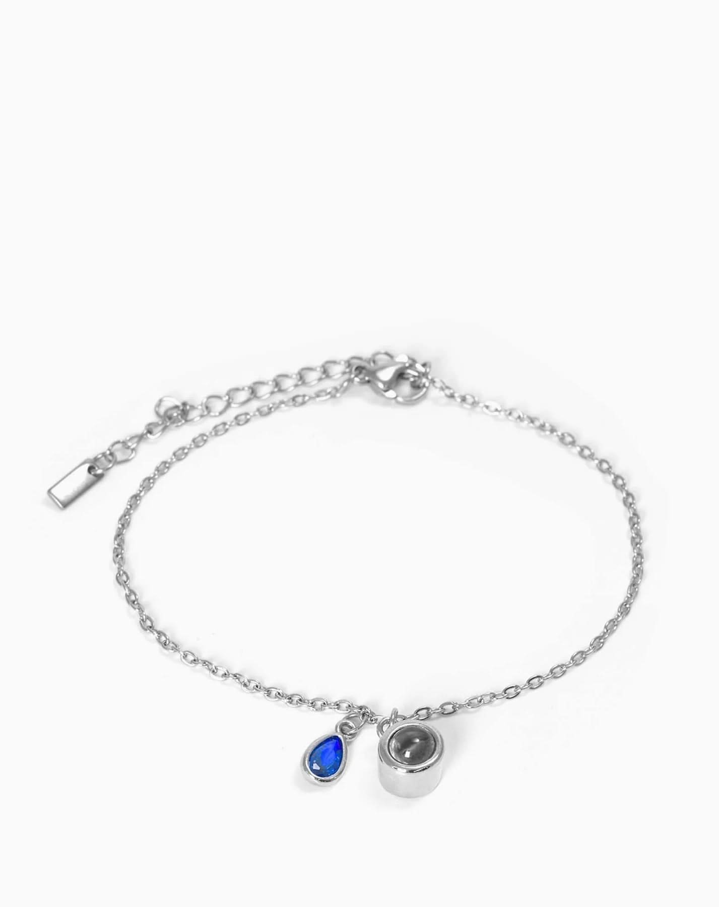 Pulsera deslizante personalizada con piedra de nacimiento