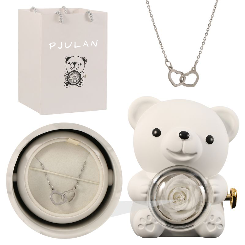 Oso Rosa Eterno con Collar Grabado