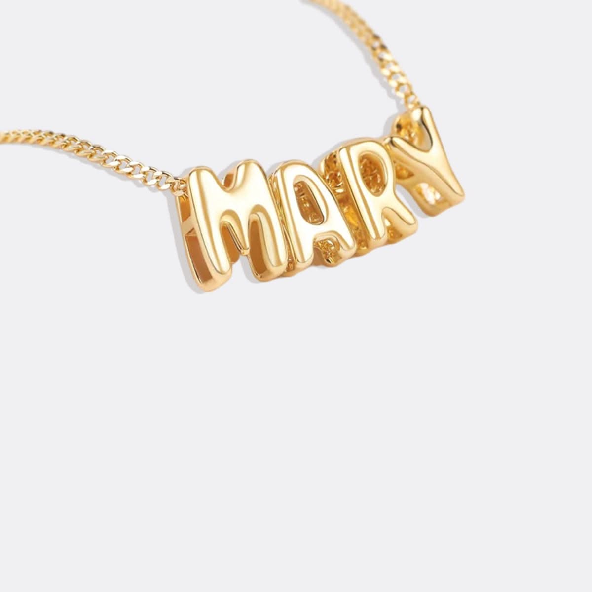 Collar con nombre de burbuja