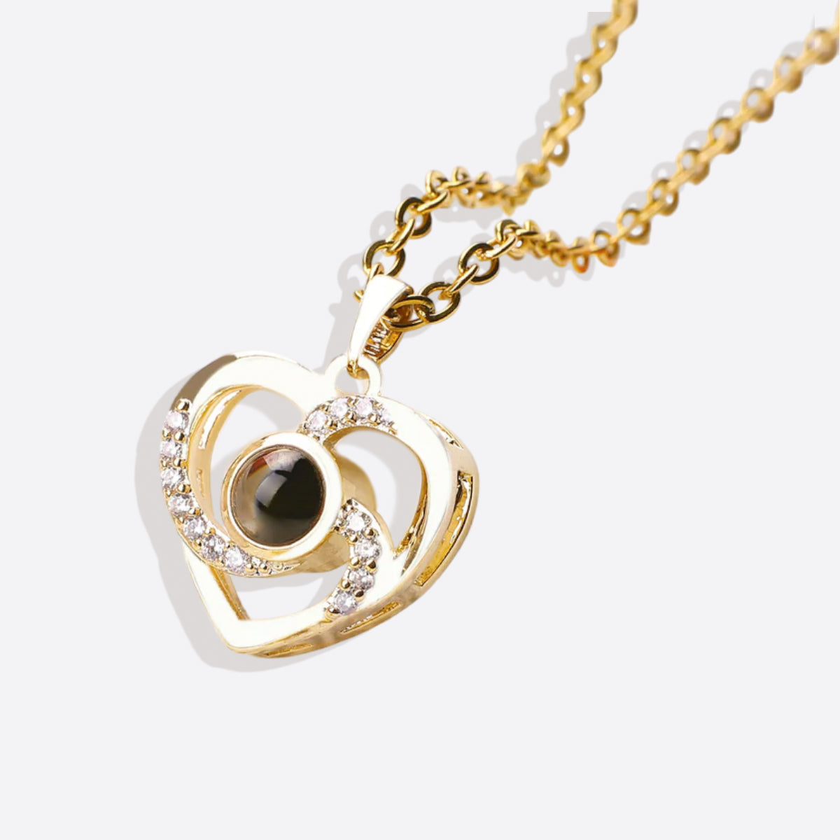 Centre of My Heart Pave Photo Necklace