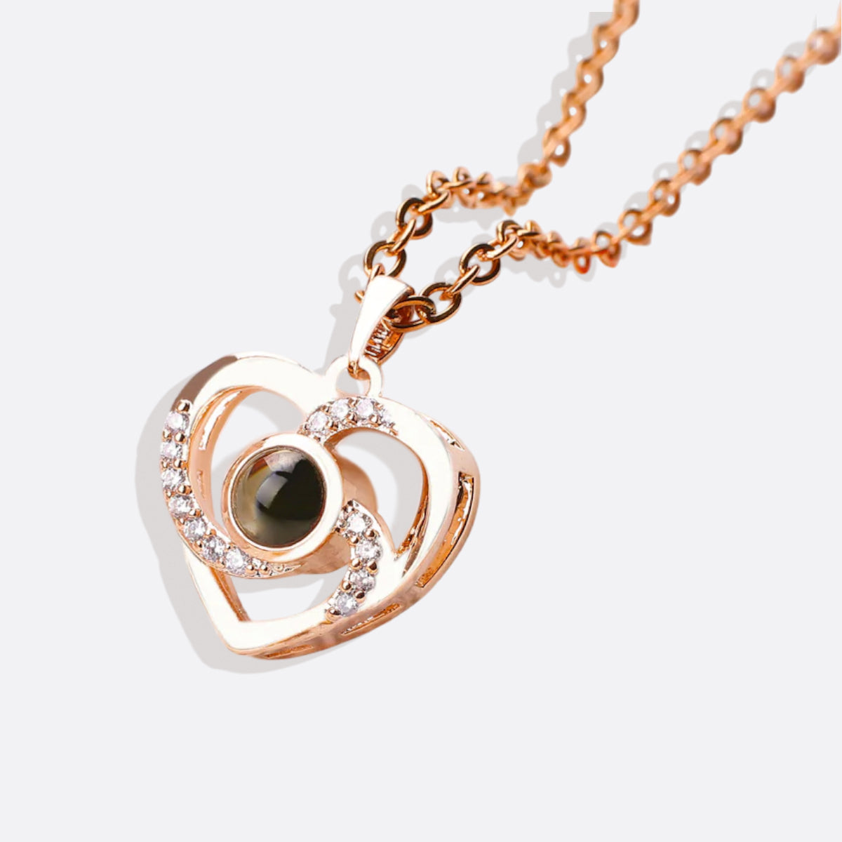 Centre of My Heart Pave Photo Necklace