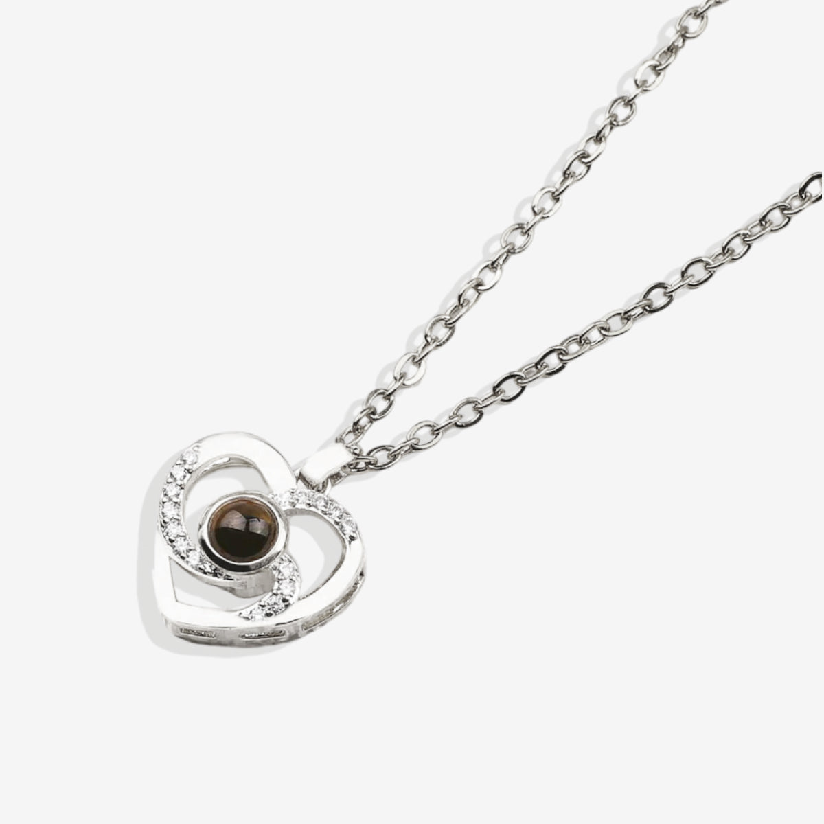 Centre of My Heart Pave Photo Necklace