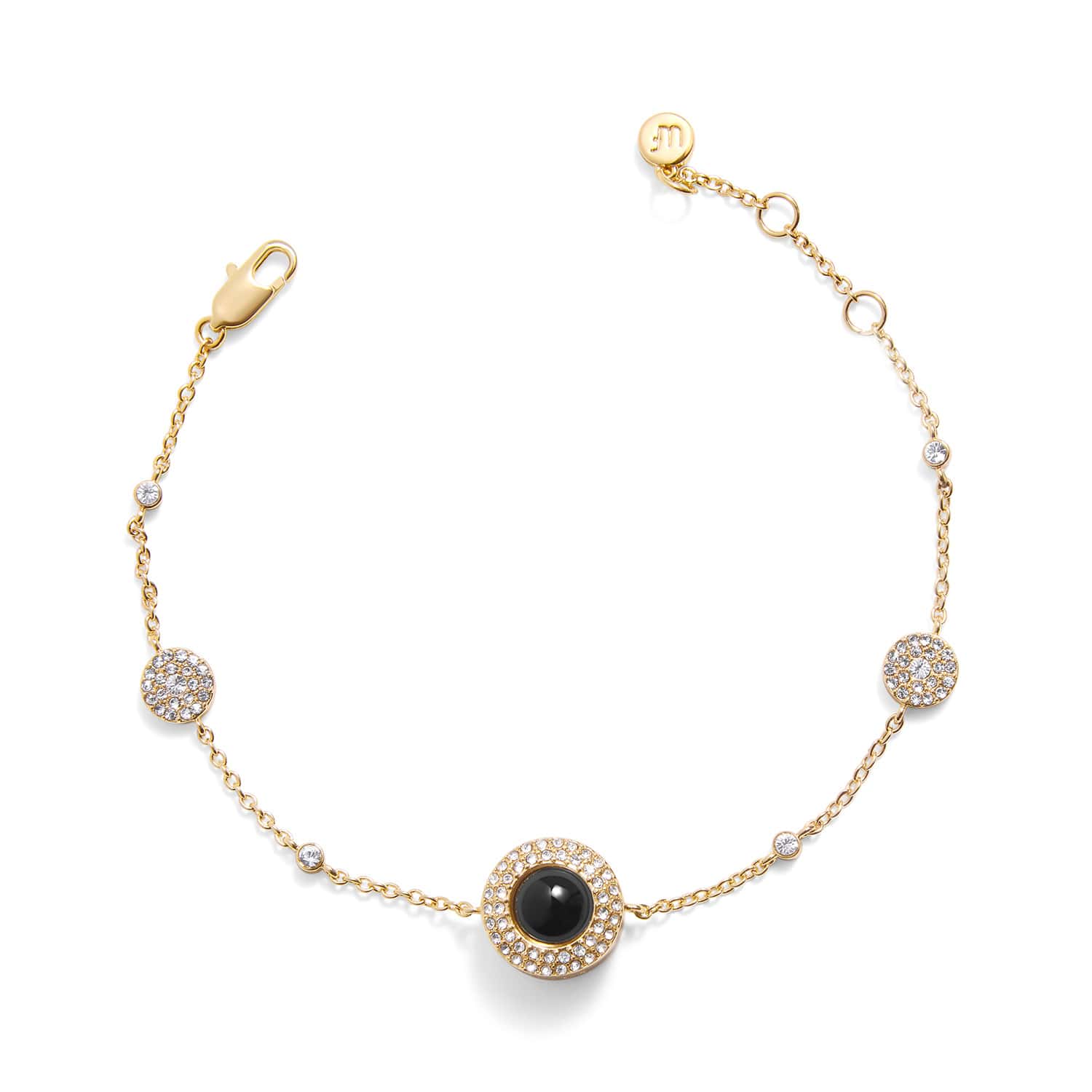 Pulsera personalizada con estación de fotos de círculo pavé