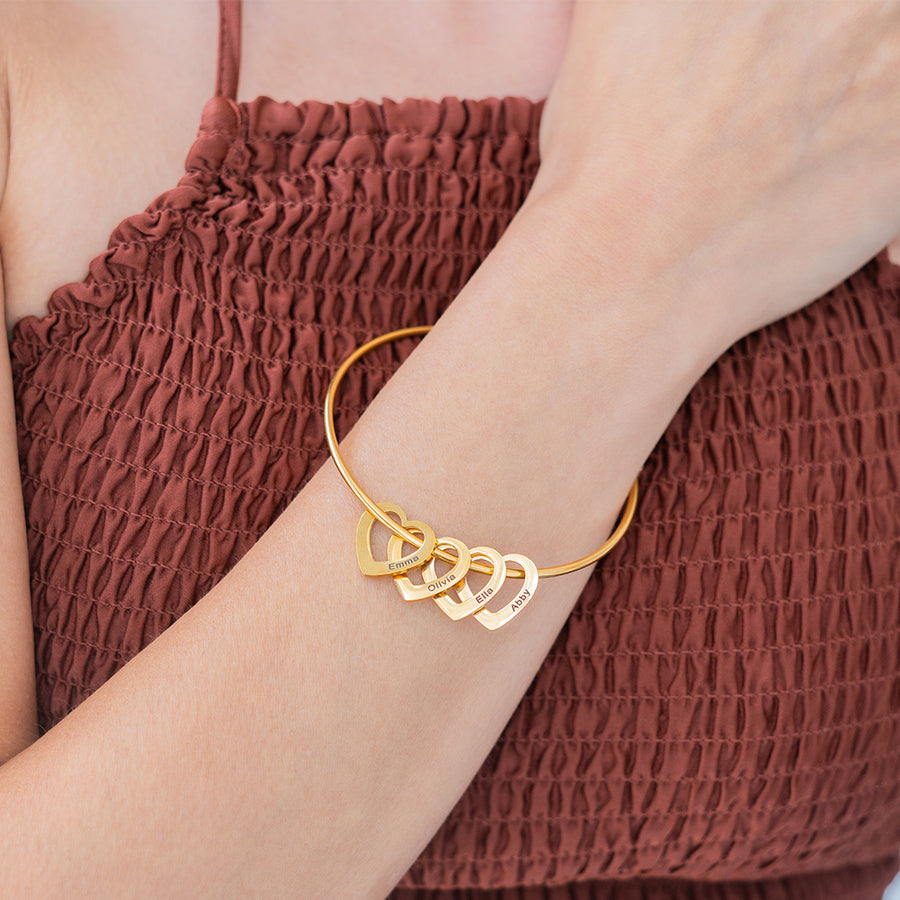 Pulsera Chelsea con colgantes de corazón en plata de ley