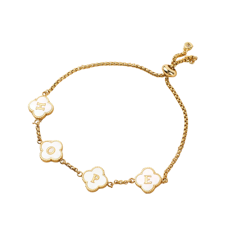 Pulsera personalizada con nombre Clover