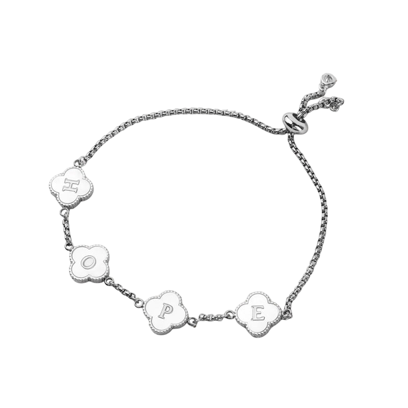 Pulsera personalizada con nombre Clover
