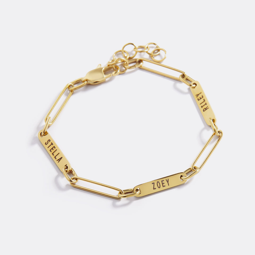Pulsera personalizada con nombre y clip