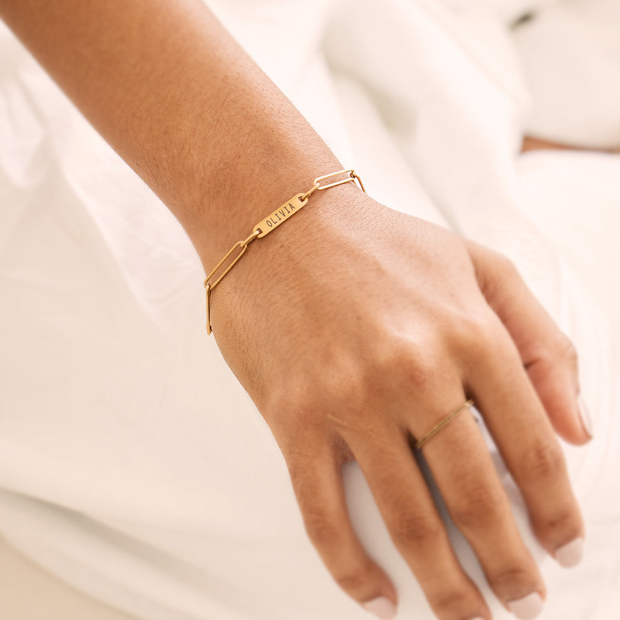 Pulsera personalizada con nombre y clip
