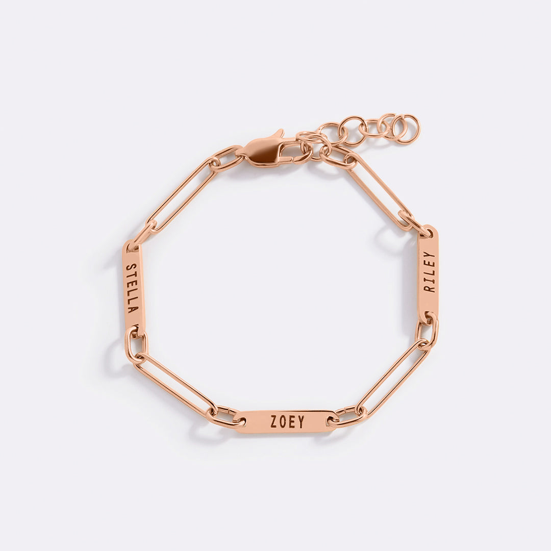 Pulsera personalizada con nombre y clip
