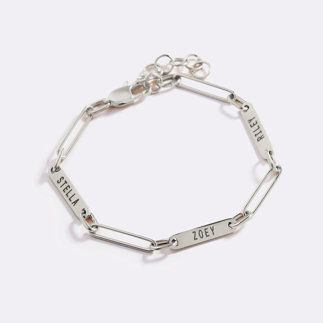 Pulsera personalizada con nombre y clip