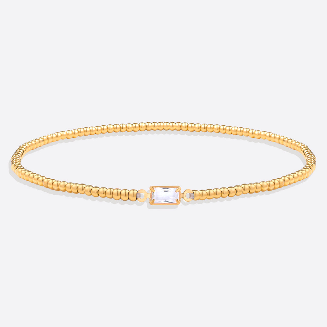 Pulsera de cuentas de oro con piedra natal