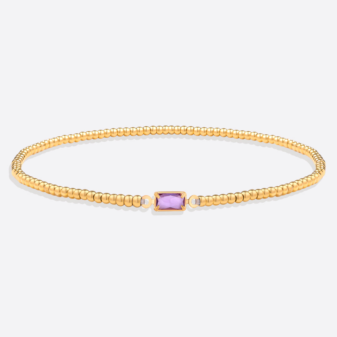 Pulsera de cuentas de oro con piedra natal