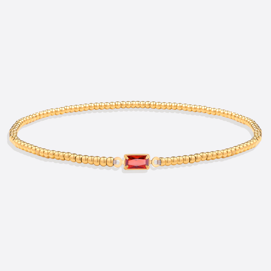 Pulsera de cuentas de oro con piedra natal