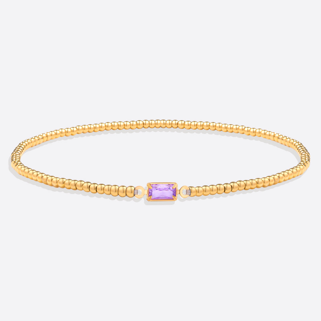 Pulsera de cuentas de oro con piedra natal