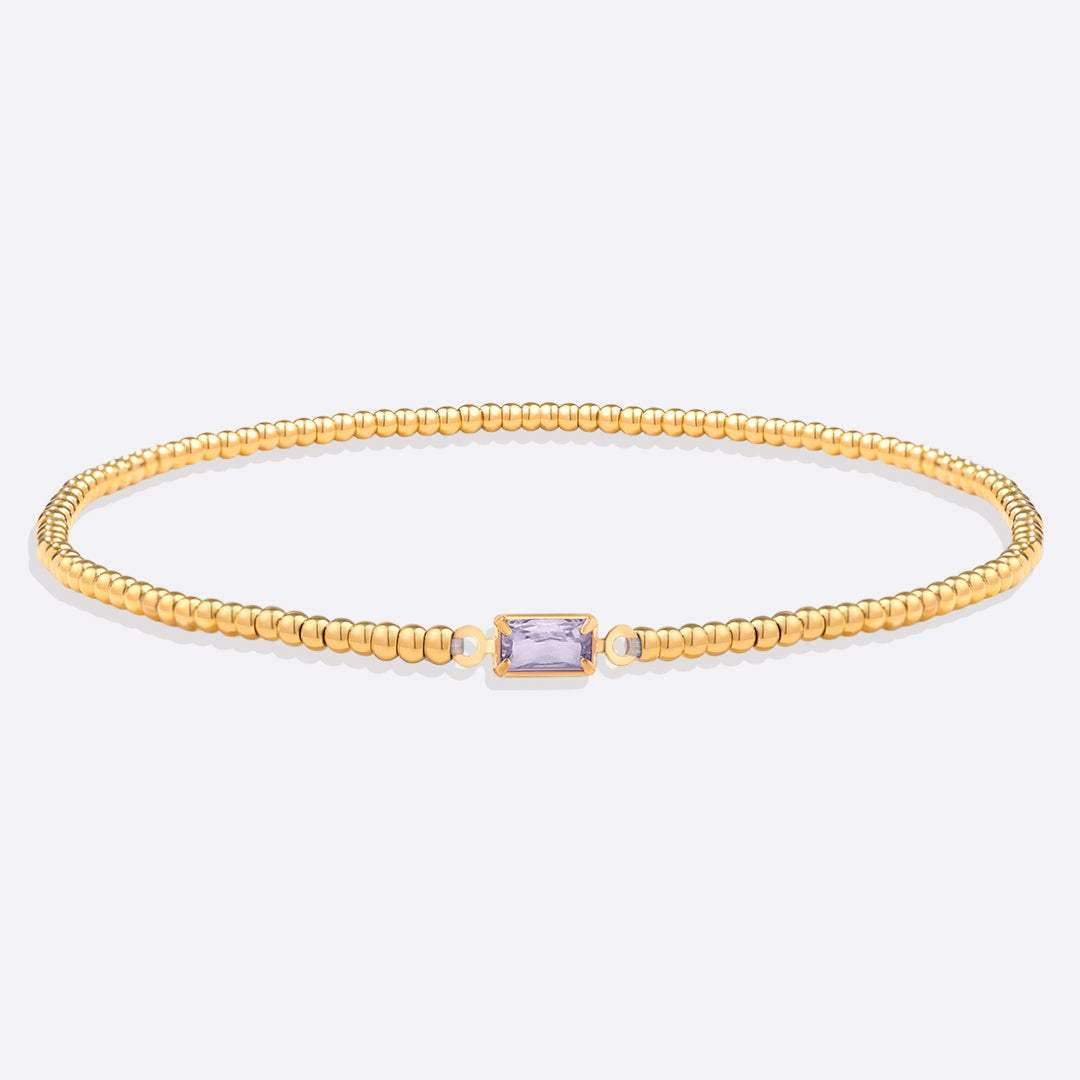 Pulsera de cuentas de oro con piedra natal