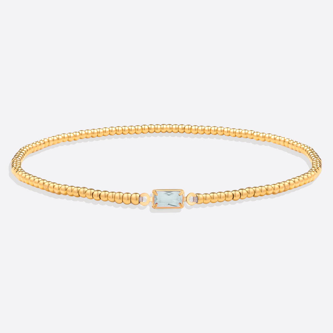Pulsera de cuentas de oro con piedra natal