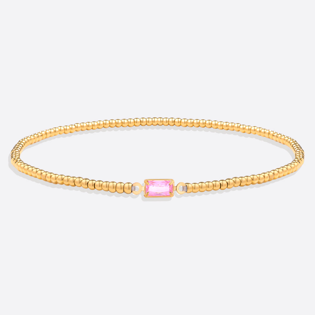 Pulsera de cuentas de oro con piedra natal