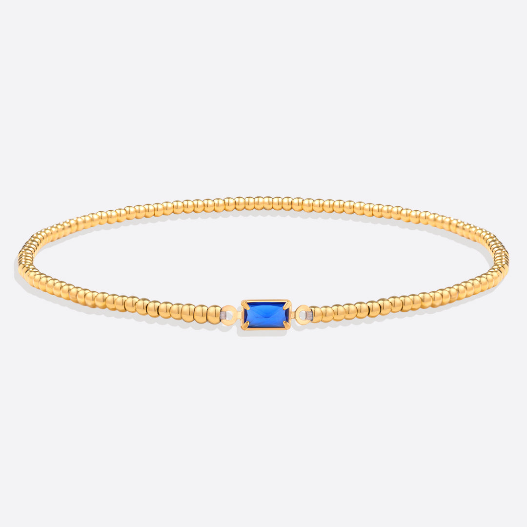 Pulsera de cuentas de oro con piedra natal