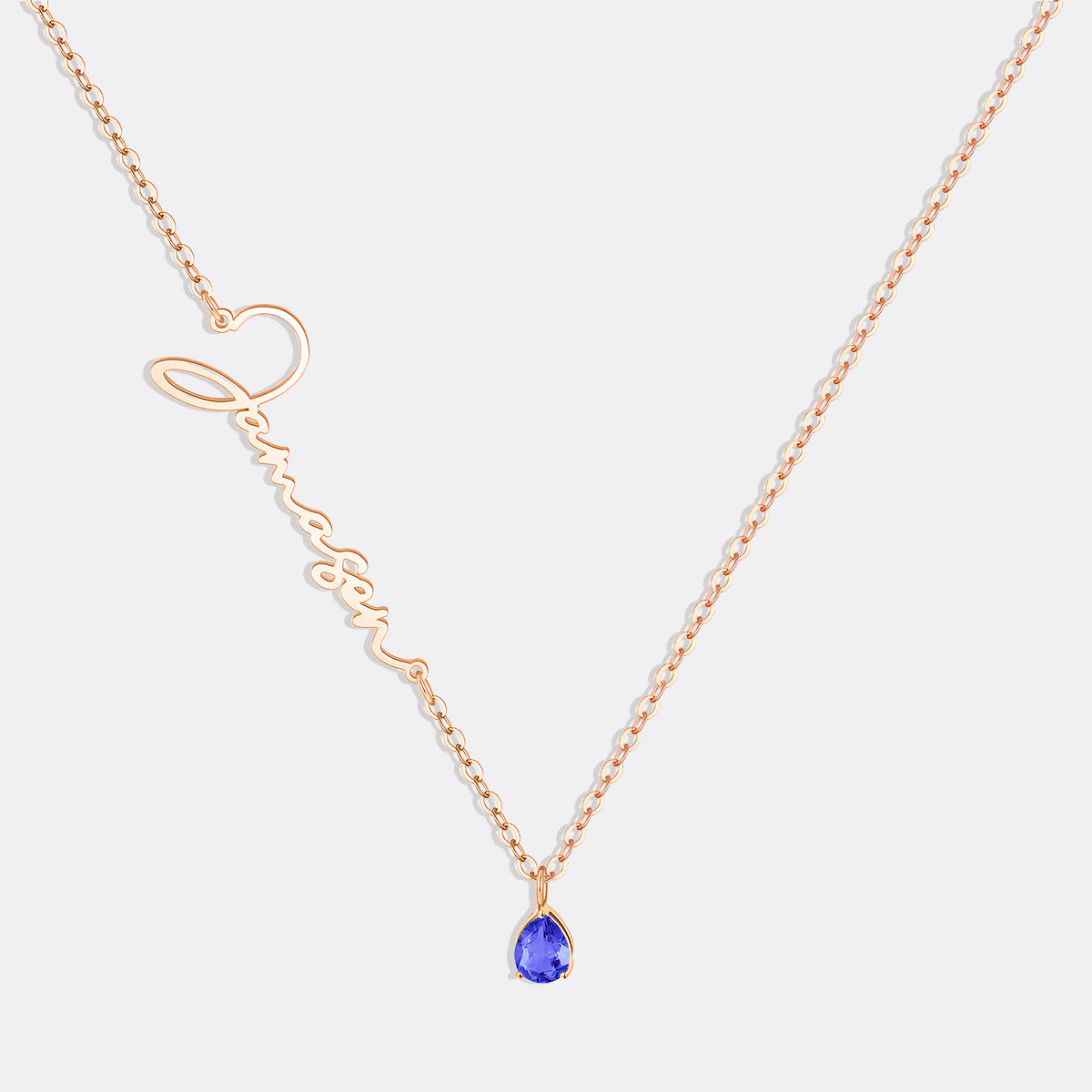 Collar con nombre de piedra de nacimiento hecho a mano