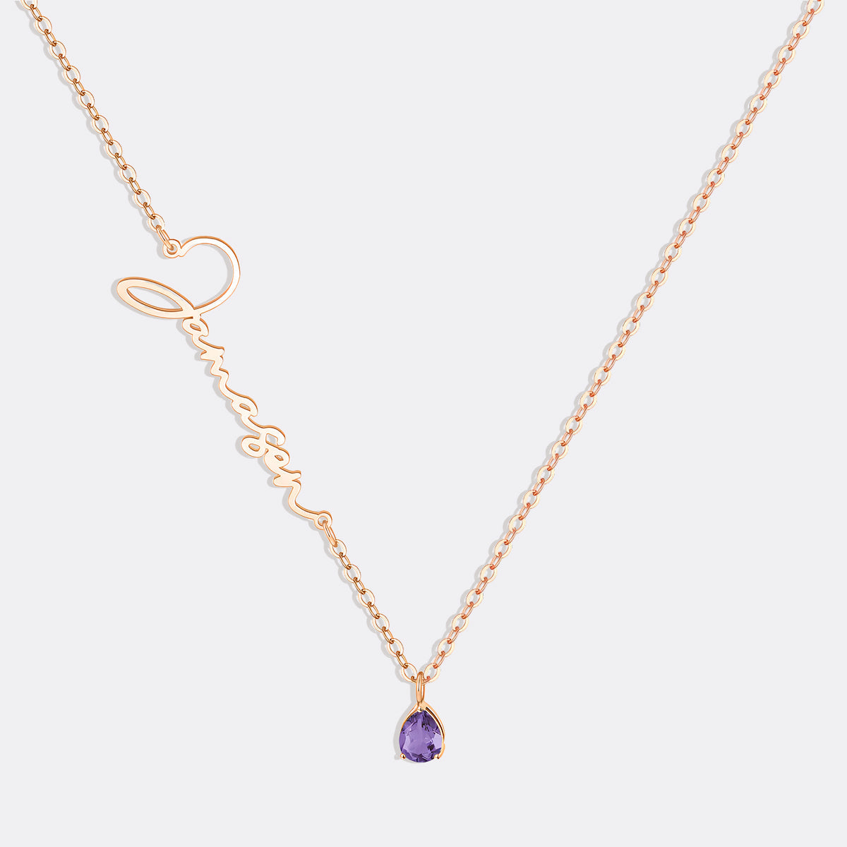 Collar con nombre de piedra de nacimiento hecho a mano