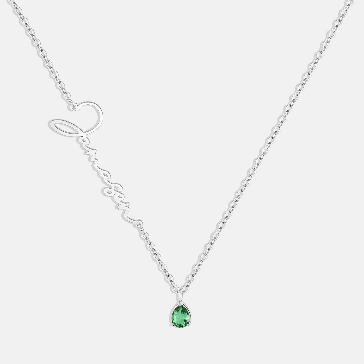 Collar con nombre de piedra de nacimiento hecho a mano